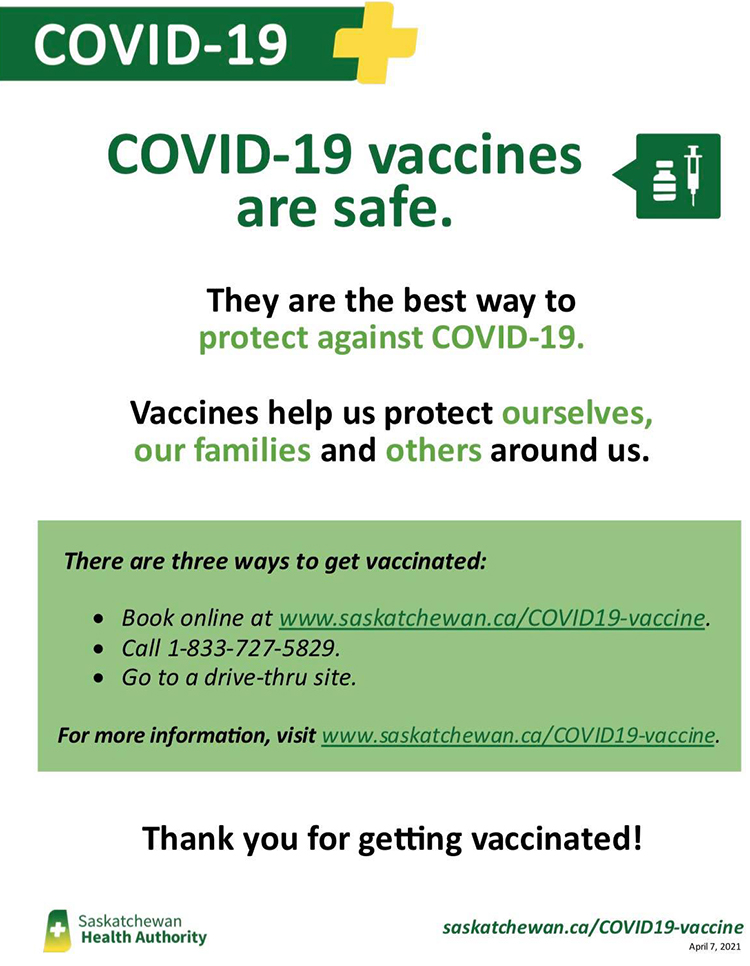 Image of a Poster about vaccines, government of Saskatchewan